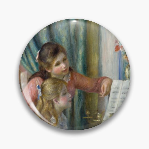 Item preview, Two Young Girls at the Piano by Pierre-Auguste Renoir: Impressionist Fine Art Poster designed and sold by artofuniverse.