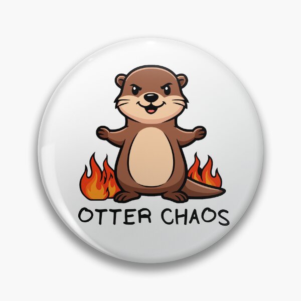 Item preview, Otter Chaos Funny Mischievous Otter With Flames Humor Gift designed and sold by Chrono Design Workx.