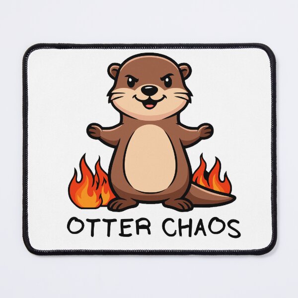 Item preview, Otter Chaos Funny Mischievous Otter With Flames Humor Gift designed and sold by Chrono Design Workx.