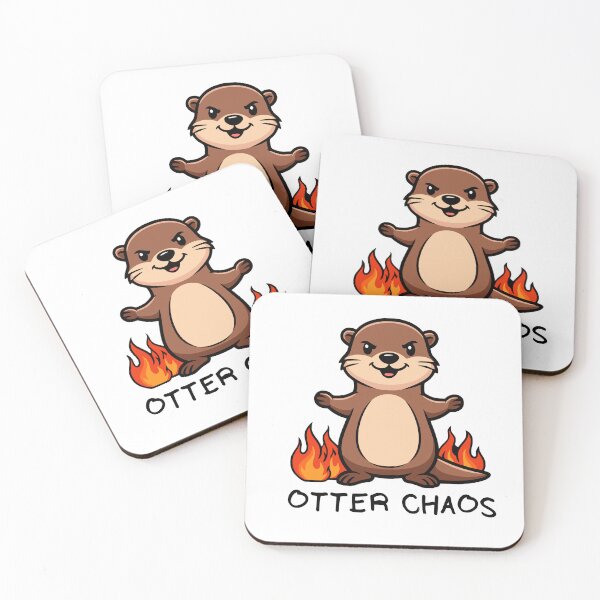Item preview, Otter Chaos Funny Mischievous Otter With Flames Humor Gift designed and sold by Chrono Design Workx.