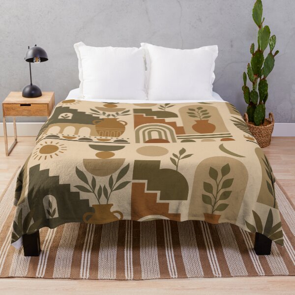 Item preview, Modern Mediterranean Boho Botanical Wall Art in Warm Earth Tones designed and sold by WanwisaChuenlom.