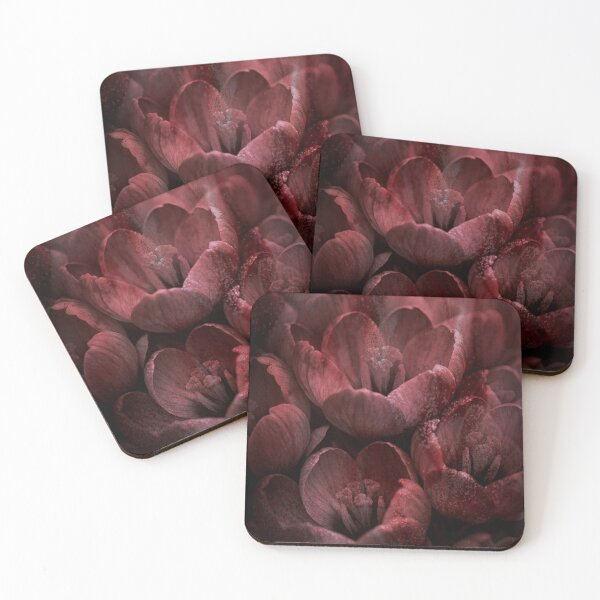 Item preview, Crimson Fog Dark Red Tulips | Moody Botanical Wall Art designed and sold by WitchyBotanicaArt.