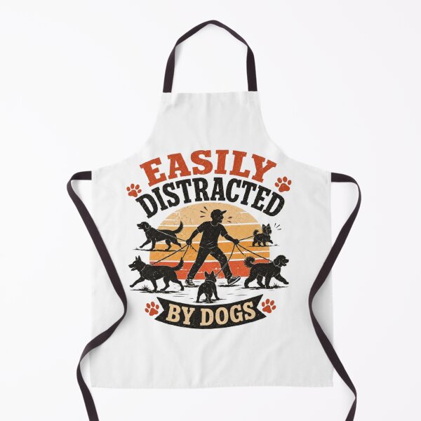 Item preview, Easily Distracted By Dogs Funny Dog Walker Vintage T-Shirt designed and sold by CreativeNest Prints.