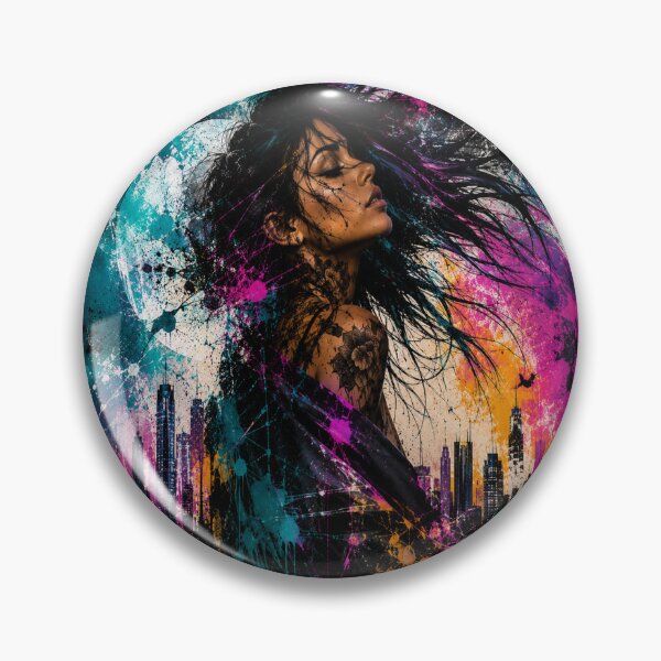 Item preview, Neon Awakening – Urban Graffiti Portrait - Colorful Digital Art - Modern Wall Decoration designed and sold by Personiq Kaleido.