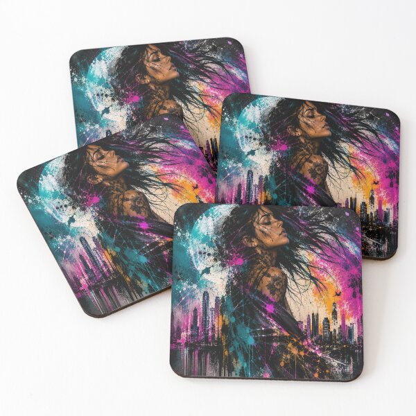 Item preview, Neon Awakening – Urban Graffiti Portrait - Colorful Digital Art - Modern Wall Decoration designed and sold by Personiq Kaleido.