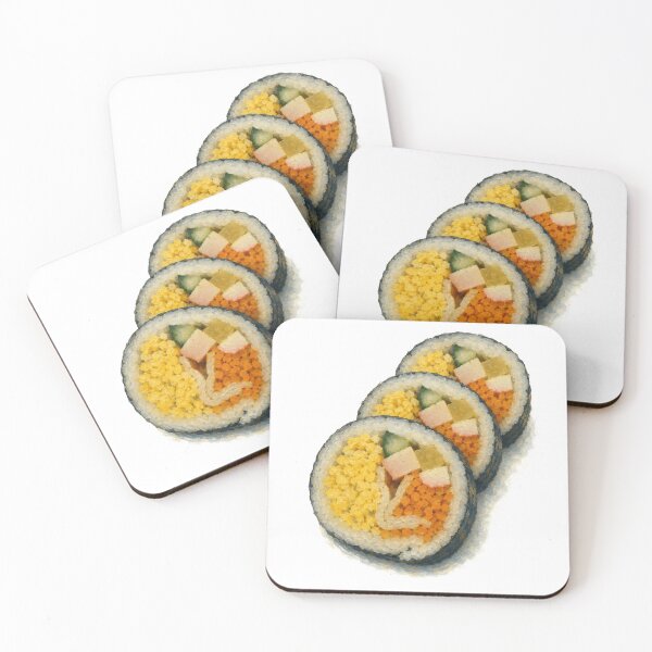 Item preview, Realistic Watercolor Korean Kimbap Sushi Sticker designed and sold by CatandTea.