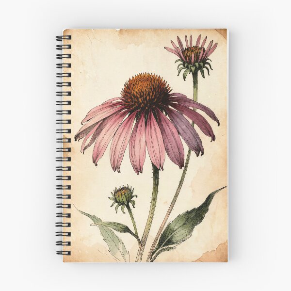 Item preview, Vintage Purple Coneflower Botanical Illustration - Echinacea Flower Art designed and sold by Darlin8888.