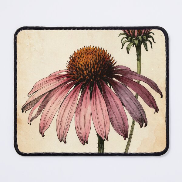 Item preview, Vintage Purple Coneflower Botanical Illustration - Echinacea Flower Art designed and sold by Darlin8888.