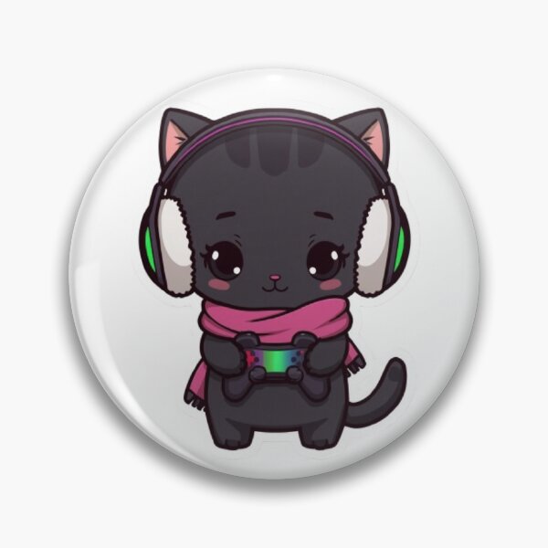 Item preview, Cute Winter Gamer Cat with RGB Headphones Kawaii Sticker designed and sold by Stylestickers55.
