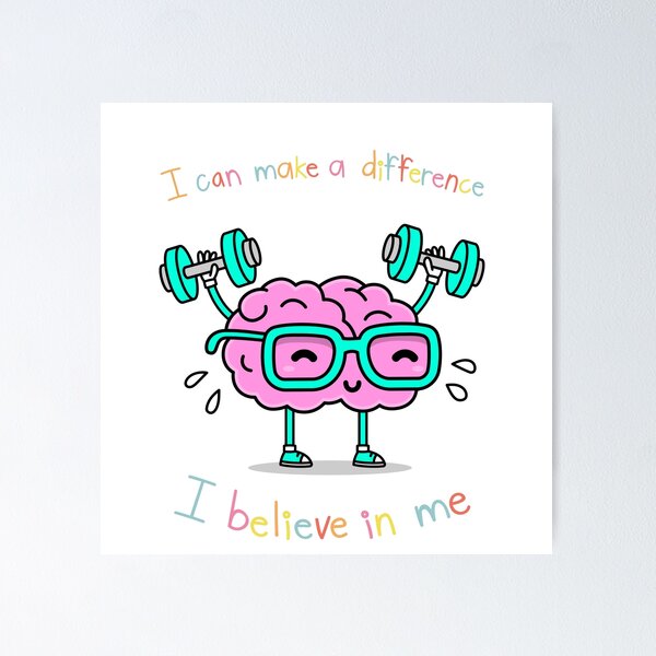 Item preview, Believe in Yourself Cute Brain Motivation designed and sold by Emianartstudio.