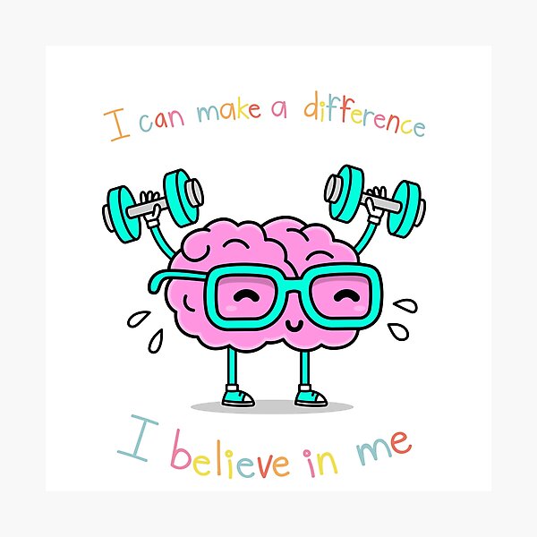 Item preview, Believe in Yourself Cute Brain Motivation designed and sold by Emianartstudio.