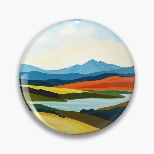 Item preview, Vintage Minimalist Landscape Colorful Art designed and sold by AllAroundArtist.