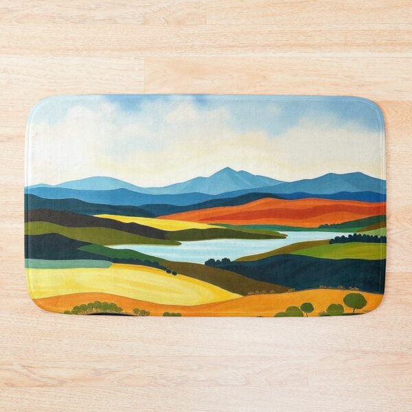 Item preview, Vintage Minimalist Landscape Colorful Art designed and sold by AllAroundArtist.