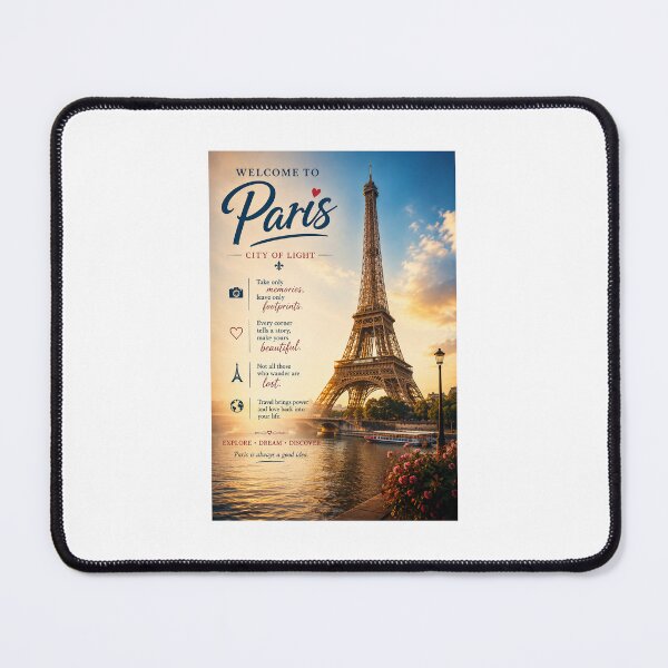 Item preview, Welcome to Paris - City of Light Travel Quote Art designed and sold by PrintableArt123.