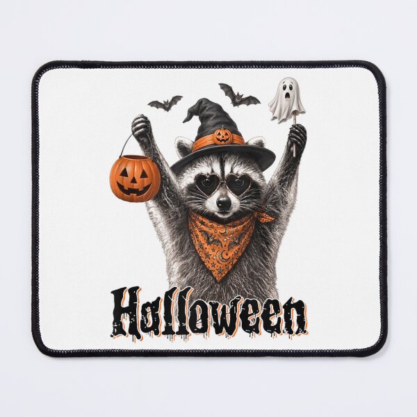 Item preview, Halloween Raccoon Witch Hat Pumpkin Ghost Cute Spooky Animal Trick or Treat Gift designed and sold by kiralynstration.
