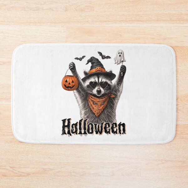 Item preview, Halloween Raccoon Witch Hat Pumpkin Ghost Cute Spooky Animal Trick or Treat Gift designed and sold by kiralynstration.