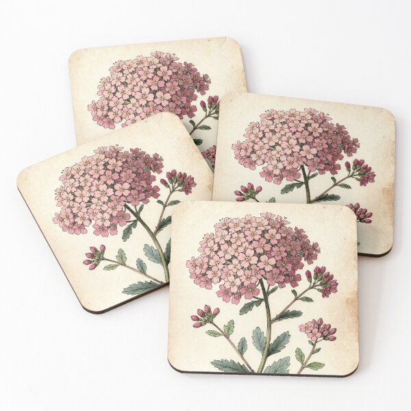 Item preview, Vintage Showy Stonecrop Botanical Illustration - Pink Sedum Flowers - Antique Autumn Floral Art designed and sold by Darlin8888.