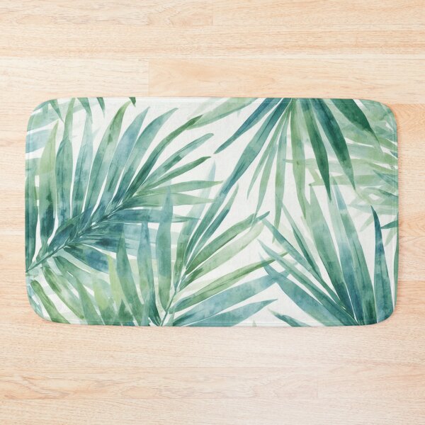 Item preview, Teal Green Palm Leaves Soft Watercolors  designed and sold by SeaStarAlex.