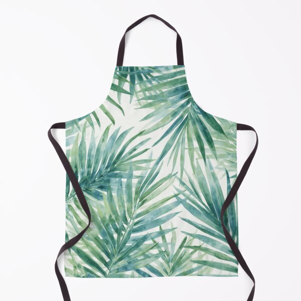Aperçu de l'œuvre Teal Green Palm Leaves Soft Watercolors  créée et vendue par SeaStarAlex.