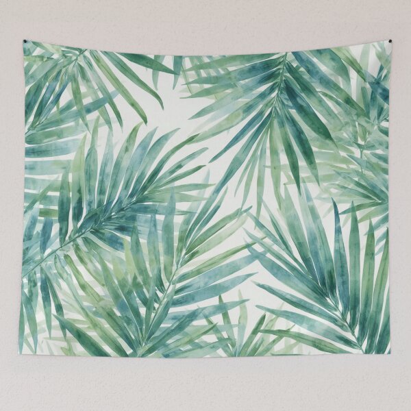 Item preview, Teal Green Palm Leaves Soft Watercolors  designed and sold by SeaStarAlex.