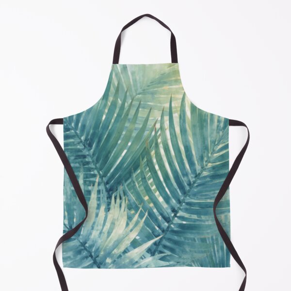Aperçu de l'œuvre Teal Blue Green Palm Leaves Soft Watercolors  créée et vendue par SeaStarAlex.