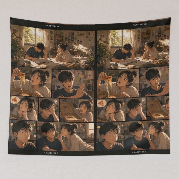 Item preview, Student Life Cozy Reading Room Comic Print designed and sold by Grafititee.