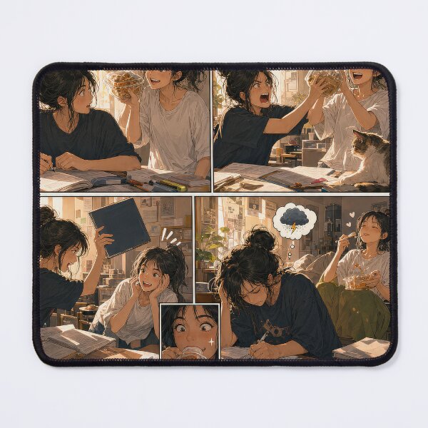 Item preview, Student Life Cozy Reading Room Comic Print designed and sold by Grafititee.