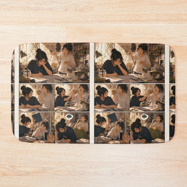 Item preview, Student Life Cozy Reading Room Comic Print designed and sold by Grafititee.