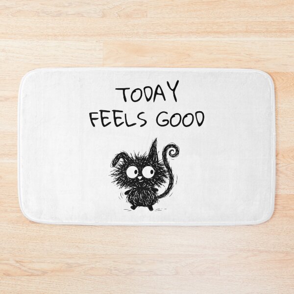 Item preview, Funny Black Cat – TODAY FEELS GOOD Mood | Doodle Cat Meme designed and sold by moodiecatshop.