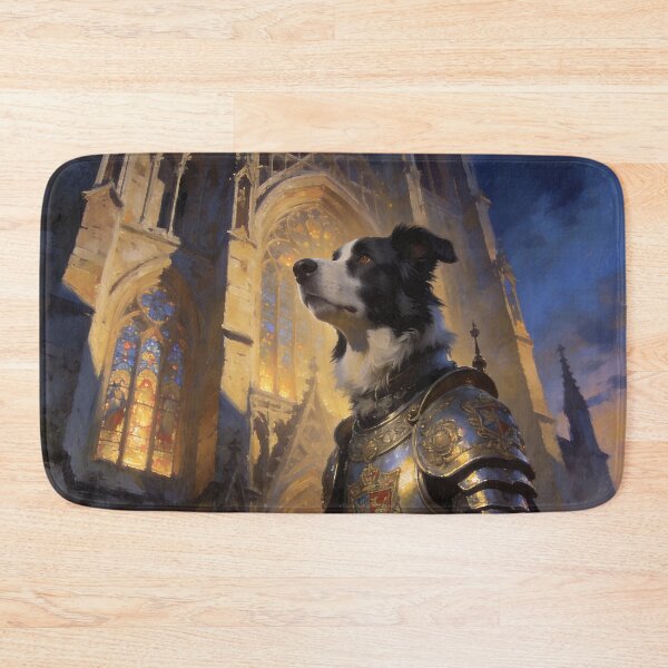 Item preview, Noble Border Collie Knight in Gothic Cathedral Fantasy Medieval Armor Art designed and sold by cr6zym1nd.