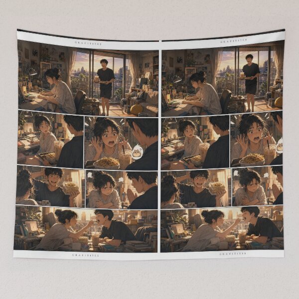 Item preview, Student Life Cozy Reading Room Comic Print designed and sold by Grafititee.