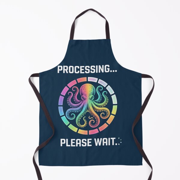 Item preview, Processing Please Wait Octopus T-Shirt & Sticker – Funny Loading Brain Sea Creature Meme for Introverts designed and sold by ZyxDes.