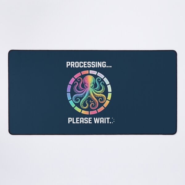 Item preview, Processing Please Wait Octopus T-Shirt & Sticker – Funny Loading Brain Sea Creature Meme for Introverts designed and sold by ZyxDes.