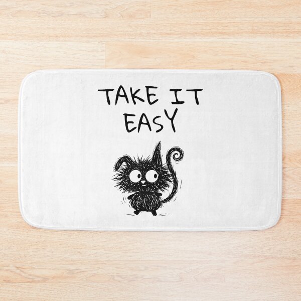 Item preview,  Funny Black Cat – TAKE IT EASY Mood | Doodle Cat Meme designed and sold by moodiecatshop.