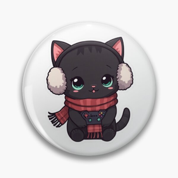 Item preview, Adorable Winter Kitten Playing Video Games designed and sold by Stylestickers55.