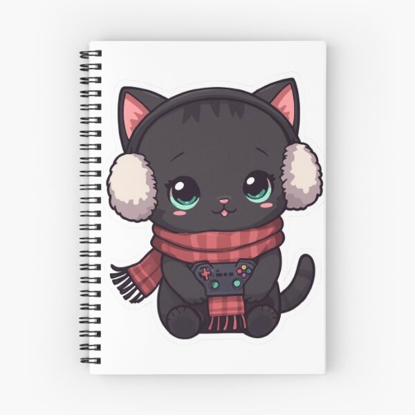 Item preview, Adorable Winter Kitten Playing Video Games designed and sold by Stylestickers55.