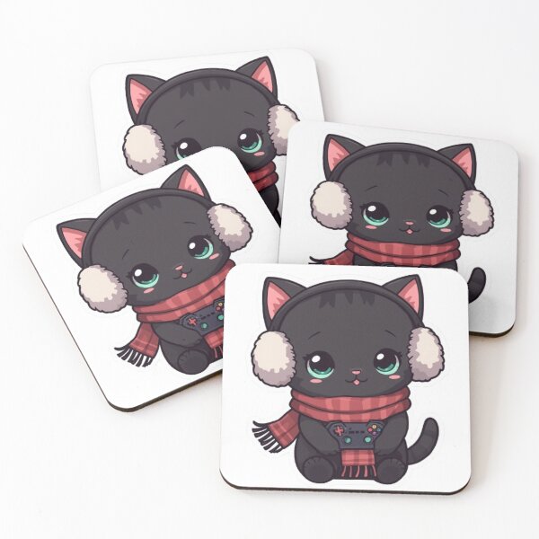 Item preview, Adorable Winter Kitten Playing Video Games designed and sold by Stylestickers55.