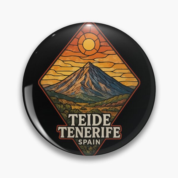 Item preview, Mount Teide Volcano Tenerife Spain Stained Glass Travel designed and sold by TomFrontierArt.