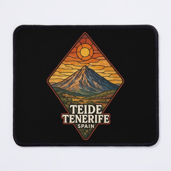 Item preview, Mount Teide Volcano Tenerife Spain Stained Glass Travel designed and sold by TomFrontierArt.