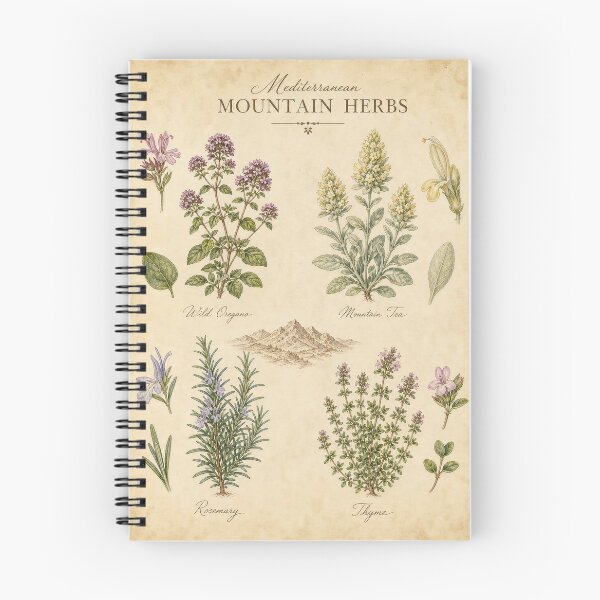 Item preview, Mediterranean Mountain Herbs Botanical Print Vintage Illustration designed and sold by NuvoraNest.