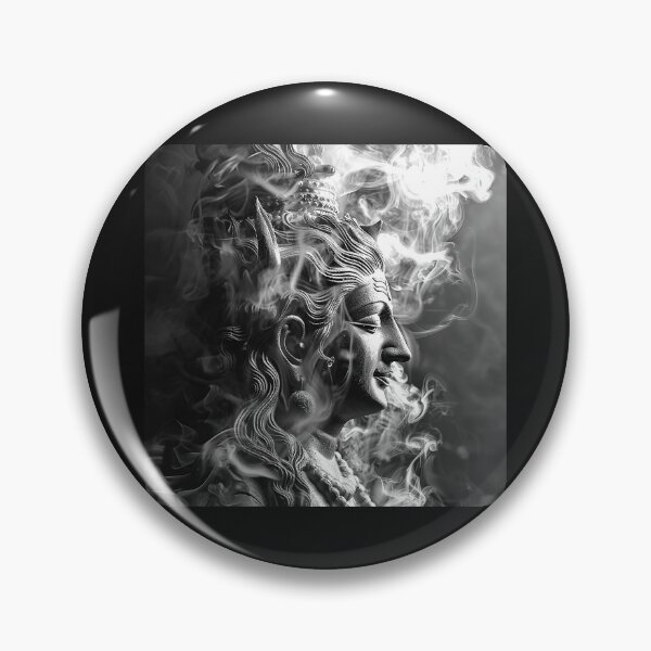 Item preview, Lord Shiva in Sacred Smoke – Black and White Spiritual Art designed and sold by inkoutninja.