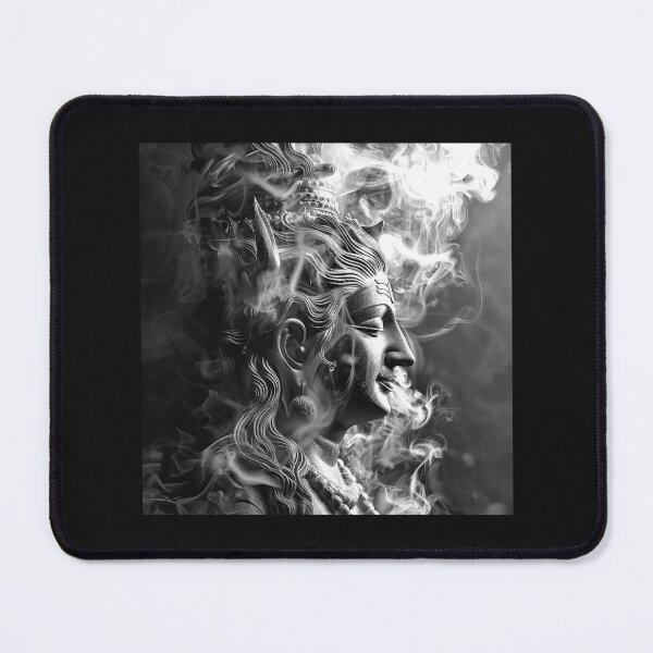 Item preview, Lord Shiva in Sacred Smoke – Black and White Spiritual Art designed and sold by inkoutninja.