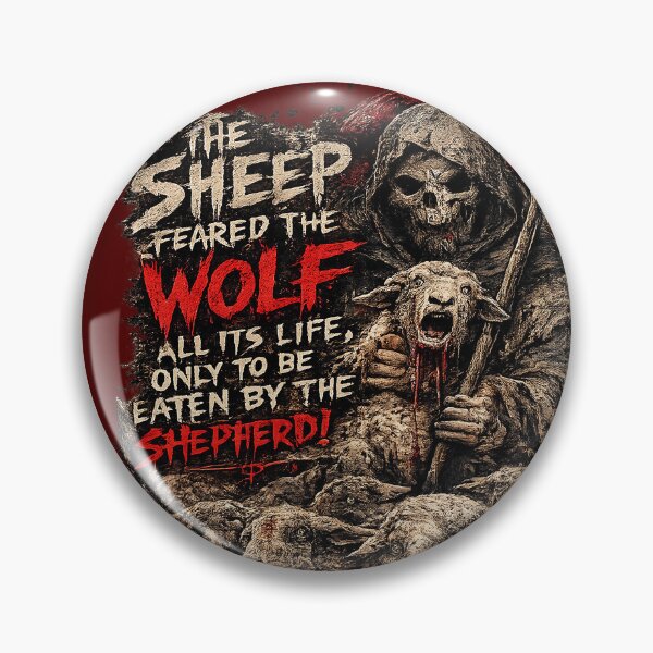 Item preview, The Sheep Feared the Wolf All Its Life | Dark Philosophy Quote Gothic Skull Design designed and sold by Alchemy Forge.