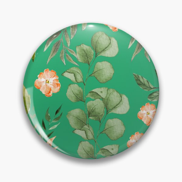 Item preview, Emerald Green Watercolor Floral Pattern designed and sold by StickerPulseCo.