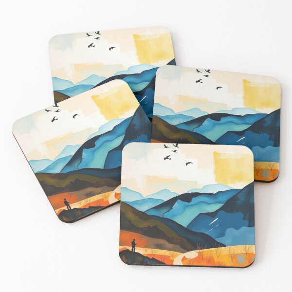Item preview, Boho Vintage Minimalist Landscape Art  designed and sold by AllAroundArtist.