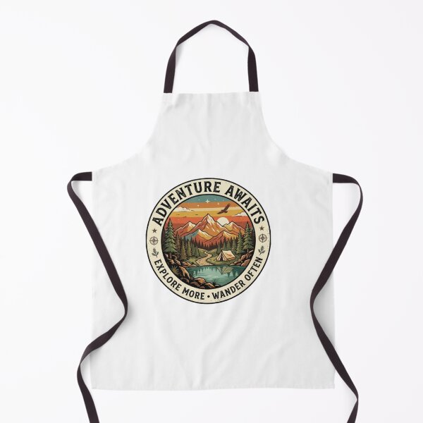 Item preview, Vintage Adventure Awaits Mountain Camping National Park Design designed and sold by CreativeNest Prints.