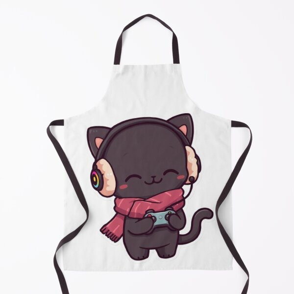 Item preview, Happy Black Gamer Kitten Winter Design designed and sold by Stylestickers55.