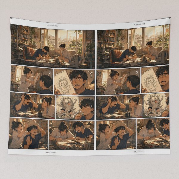 Item preview, Student Life Cozy Reading Room Comic Print designed and sold by Grafititee.
