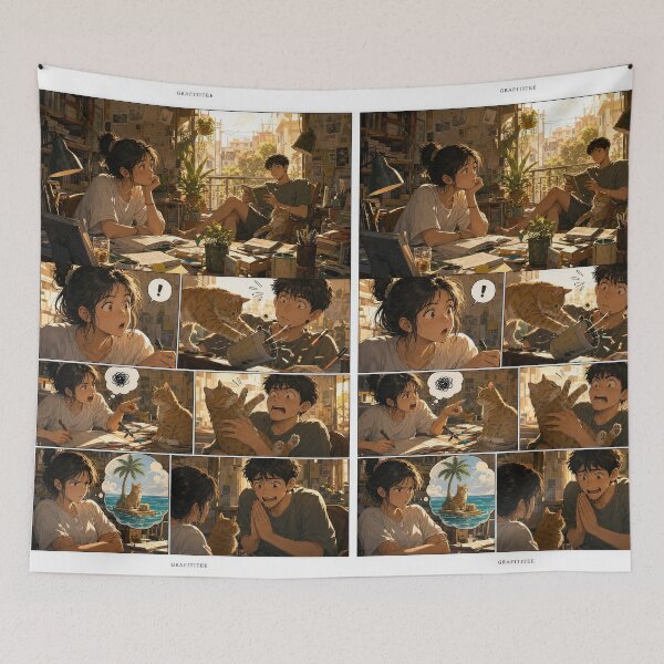 Item preview, Student Life Cozy Reading Room Comic Print designed and sold by Grafititee.