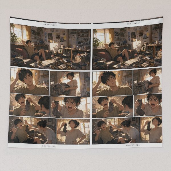 Item preview, Student Life Cozy Reading Room Comic Print designed and sold by Grafititee.